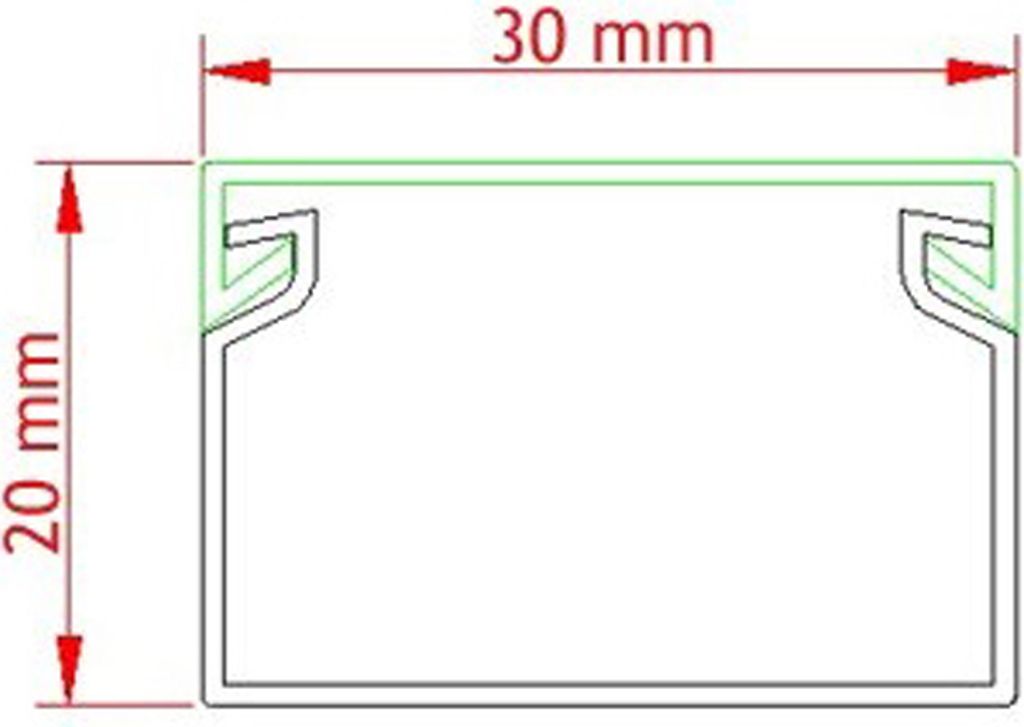 ARLI Kabelkanal selbstklebend mit Bodenlochung 30 x 20 mm - Produktbild 7