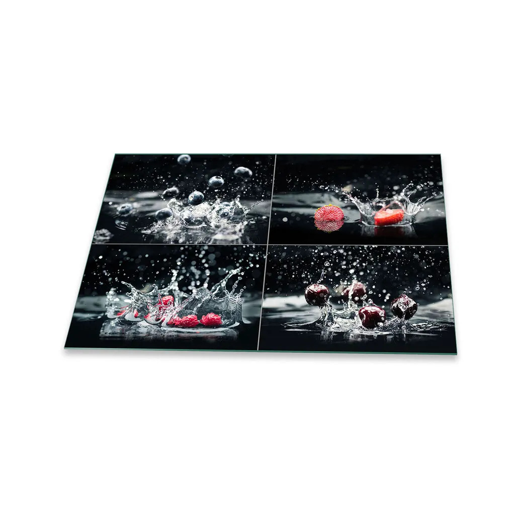 Coprifornelli Vetro 80x52 cm Frutta Rossa | Protezione Induzione 1 Pezzo