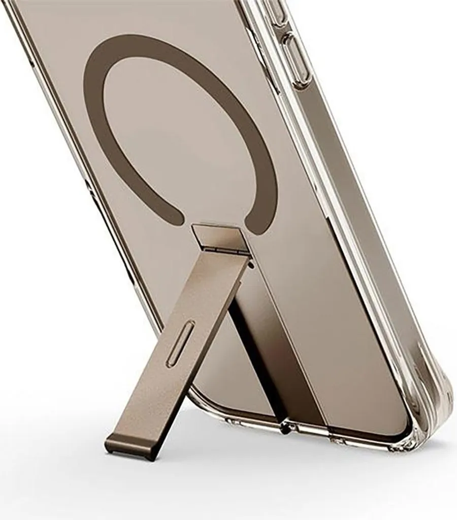Custodia Uniq Eleva iPhone 16 Pro Oro Taupe con Supporto Verticale - 4