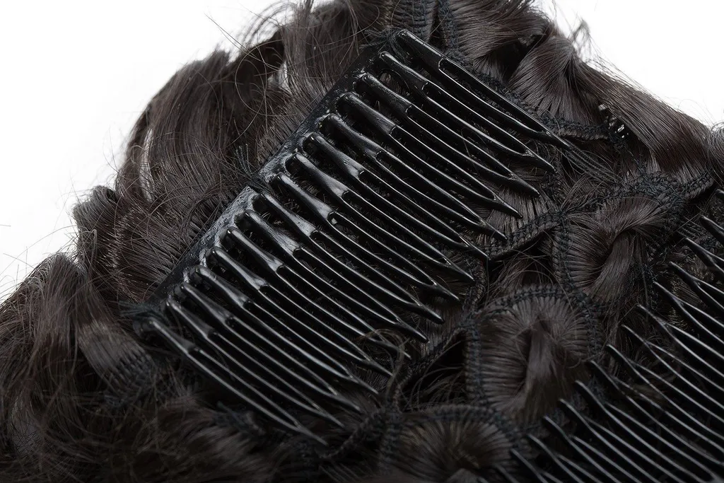Extensions à clip cheveux naturels fins solution volume brun sable - 4
