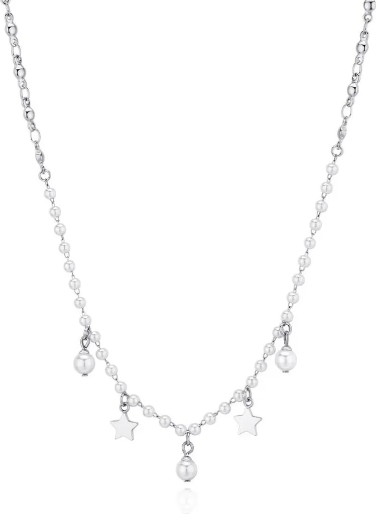 Collier en acier décent avec étoiles Wisdom SWI01 - Bijou élégant