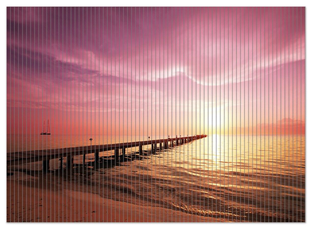 Wallario Duschmatte Antirutschmatte Badmatte Fußmatte Auf dem Weg zur Sonne Steg am Meer, Größe ca. 90 x 65 cm