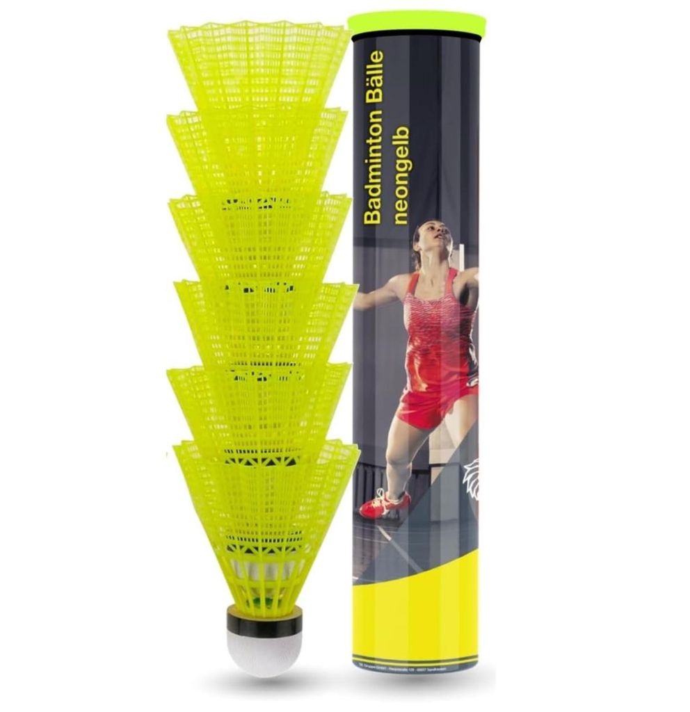 6x Federbälle gelb Badmintonbälle für Training & Wettkampf Badminton