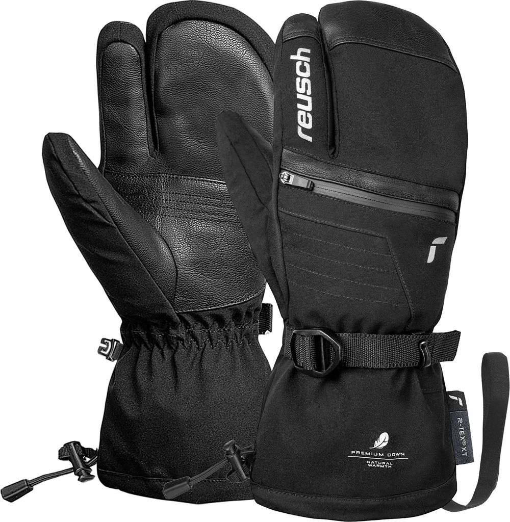 Reusch 3-Finger Handschuhe Lando R-TEX XT Lobster mit winddichter, atmungsaktiver Funktion 7702 black / silver 8.5