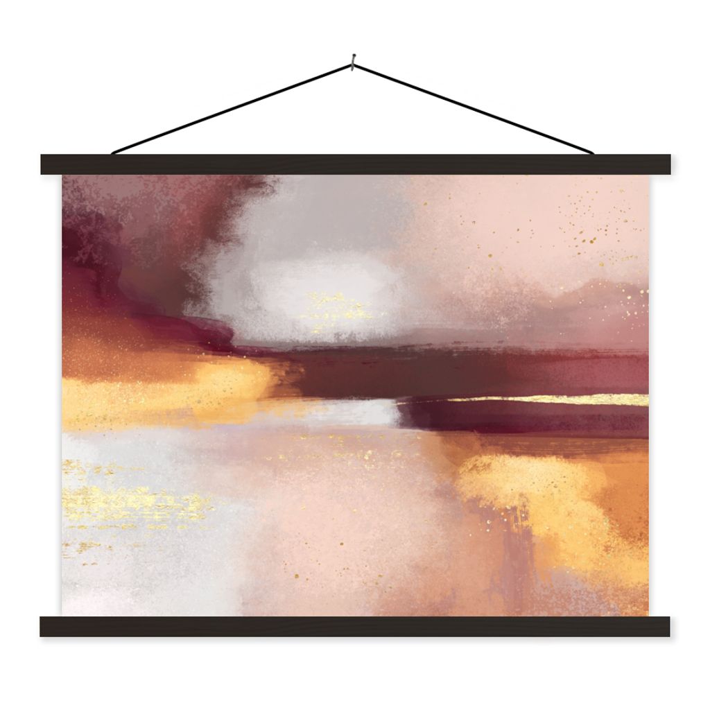 MuchoWow Textilposter Malen - Abstrakt - Pastell 150x113 cm mit schwarzem Rahmen - Wohnzimmer