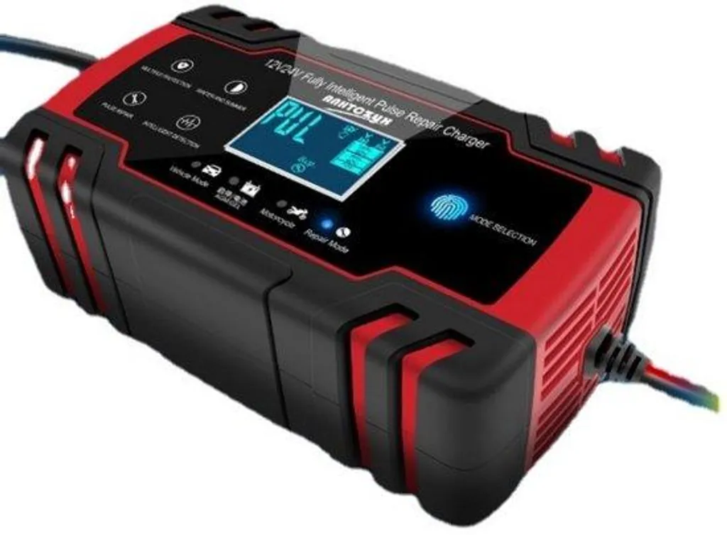 Chargeur intelligent batterie 12V 24V polyvalent avec écran digital LCD