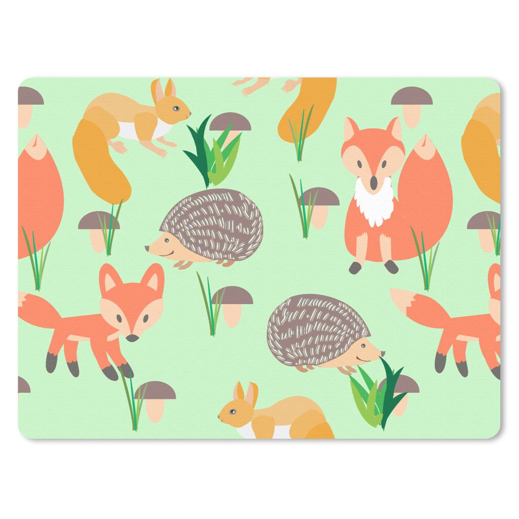 MuchoWow Mauspad Mousepad Tiere - Muster - Igel 40x30 cm - Mousepads - Maus Mat - Pad - Mausunterlage - Anti Rutsch