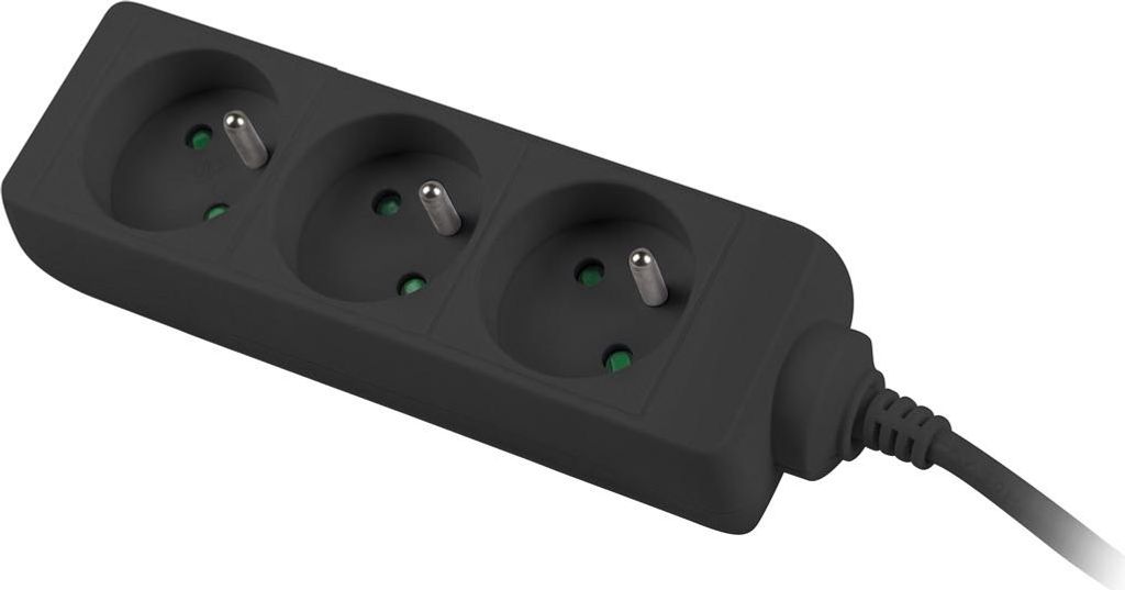 LANBERG Steckdosenleisten 3M 3X 230V SCHW. FRANZOES. STECKER