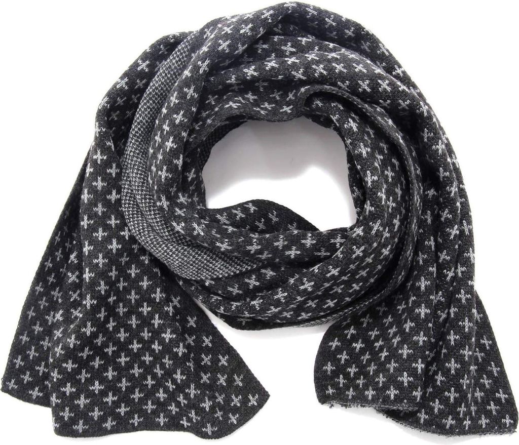 3571AO sciarpa uomo E FERRI man scarf black/grey