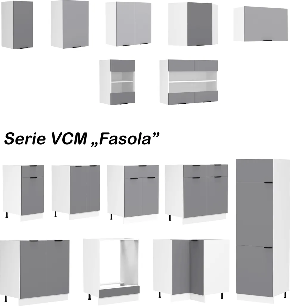 Mobili da cucina Arredamento e forno Fasola Bianco / Antracite A. 82 x L. 60 x P. 46 cm - 2
