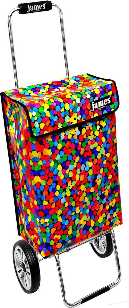 James Einkaufstrolley - CONFETTI - stabiler Einkaufswagen mit individuellem Design - einfarbig: rot in Ausführung: Chrome19