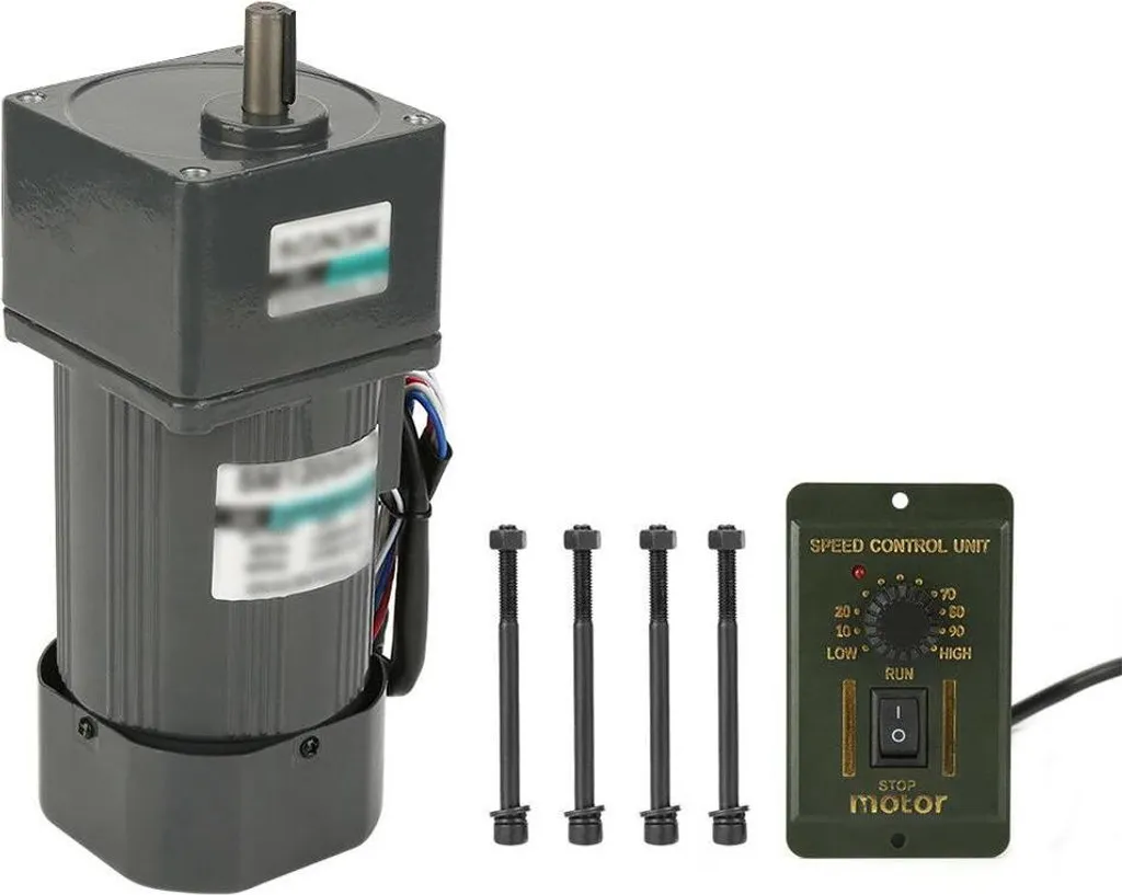 Motoréducteur 120W AC 220V avec variateur de vitesse et rapport 5K noir