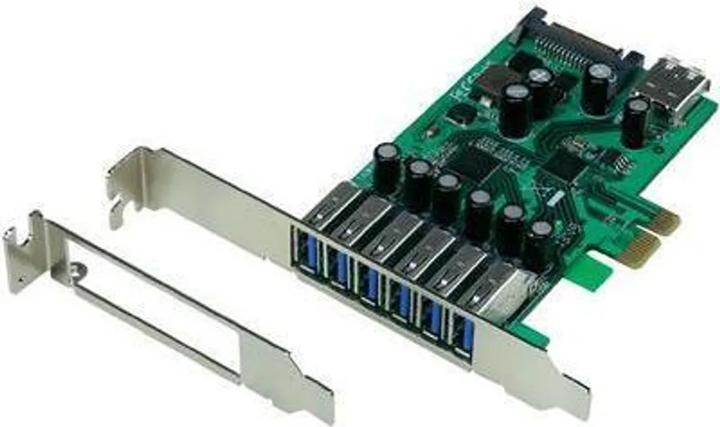 Carte PCIe USB 3.0 SuperSpeed 5Gbps 6+1 Ports avec Alimentation SATA