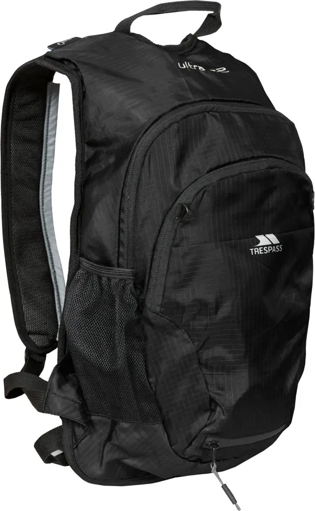 Sac à dos de randonnée léger 22L Trespass Ultra 22 noir pour loisirs
