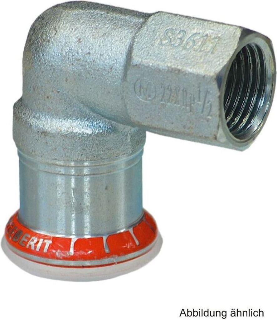 Geberit GE Mapress, C-Stahl, Übergangswinkel, 90 Grad, d28mm x Rp3/4, verzinkt, 1 Stk.