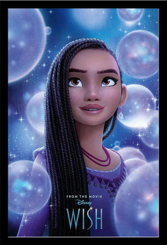 Affiche Disney Wish sous cadre Shinsuke amovible en MDF noir mat