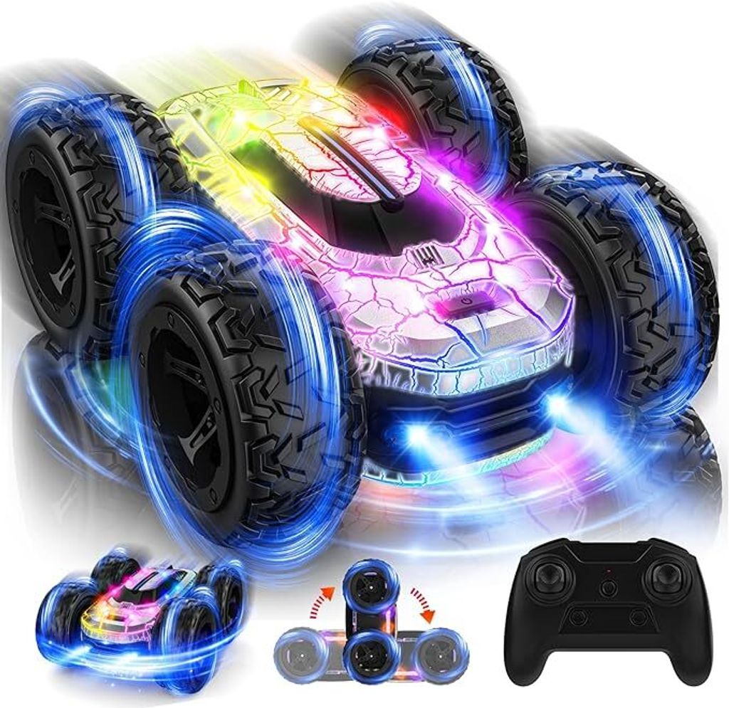 FRUSE 2,4 GHz Voitures Telecommandé avec Tamponneuse et Football Enfant | Jeux Interactifs à 2 Joueurs, Musique et Lumière, Pile Rechargeable, Auto Tamponneuse, Cadeau Jouet Enfant Garçon