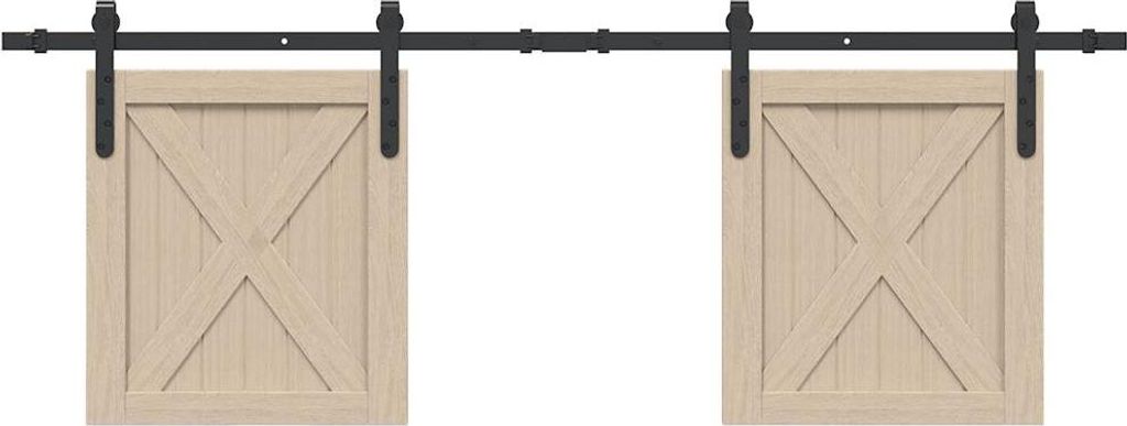 vidaXL Schiebetürbeschlag Set für Schranktüren 152 cm Kohlenstoffstahl