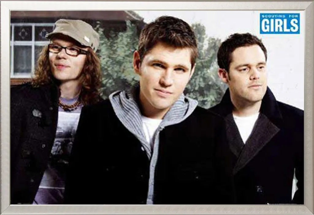 Affiche Scouting For Girls avec cadre Shinsuke Maxi alu argenté