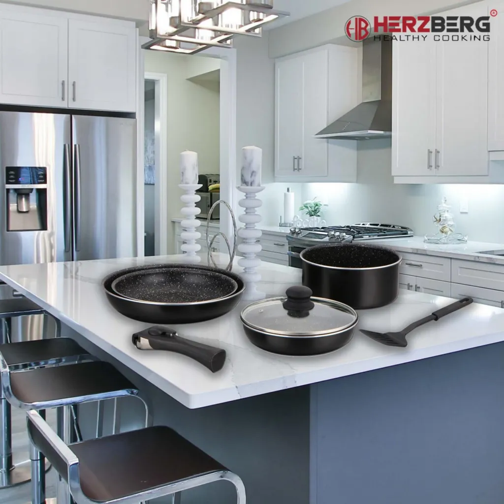 Herzberg HG-8090-7BK: La Vera Cottura su Pietra in Marmo (7 pz) - 3