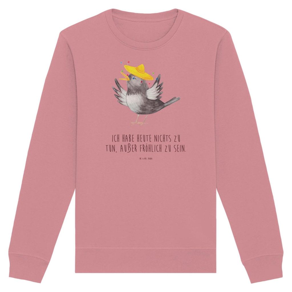 Mr. & Mrs. Panda Baumwoll Pullover Rabe Sombrero Größe S - Canyon Pink - Geschenk, Spruch Positiv, Vögel, Lustige Sprüche, Motivation, Elster, ...