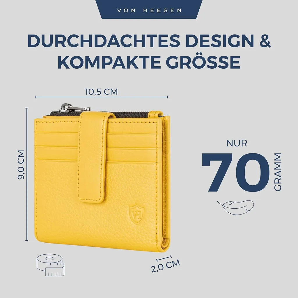 Rimilak Porta Carte RFID In Metallo - Mini Portafoglio Sottile Con Blocco RFID, 6 Slot (fino A 12 Carte), Design Sole E Luna Per Donna/Uomo