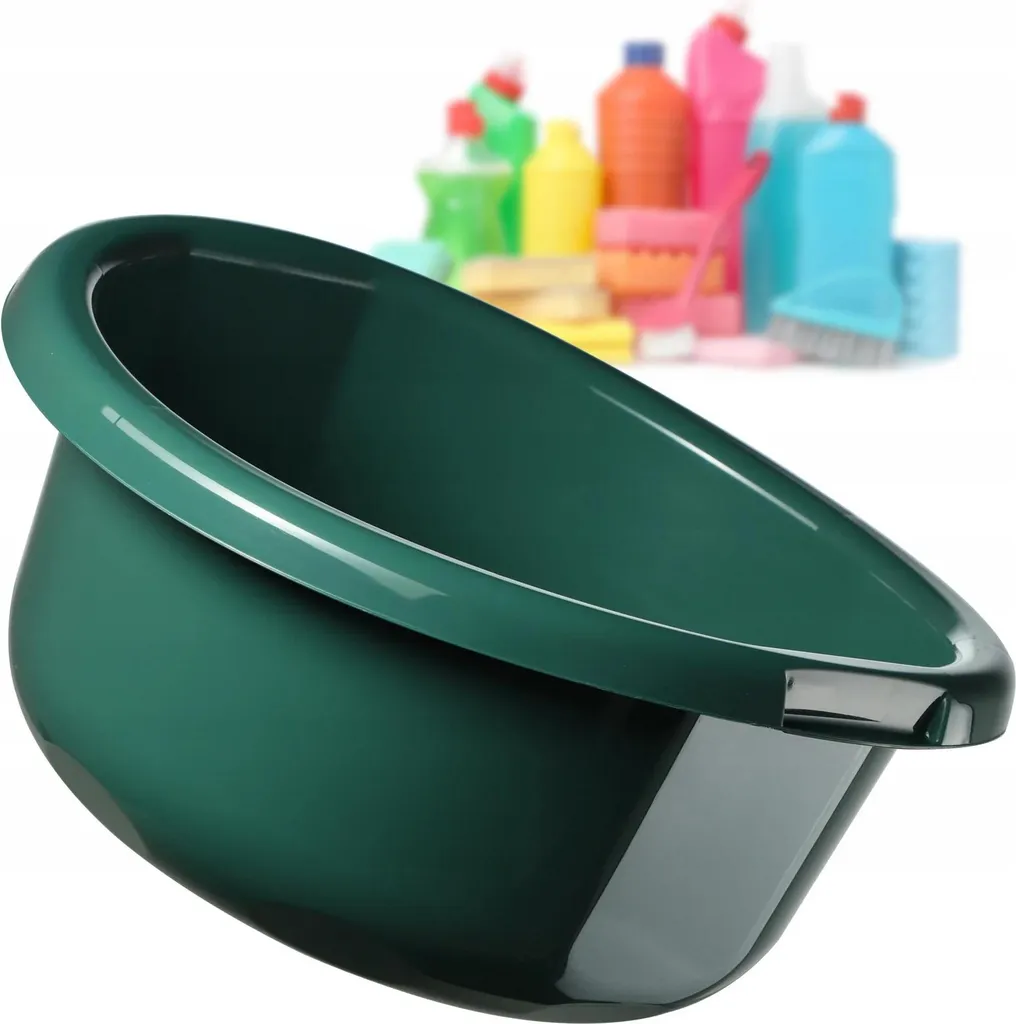 Antica Vasca Bucato 11L Verde | Bacinella Rotonda con Manici