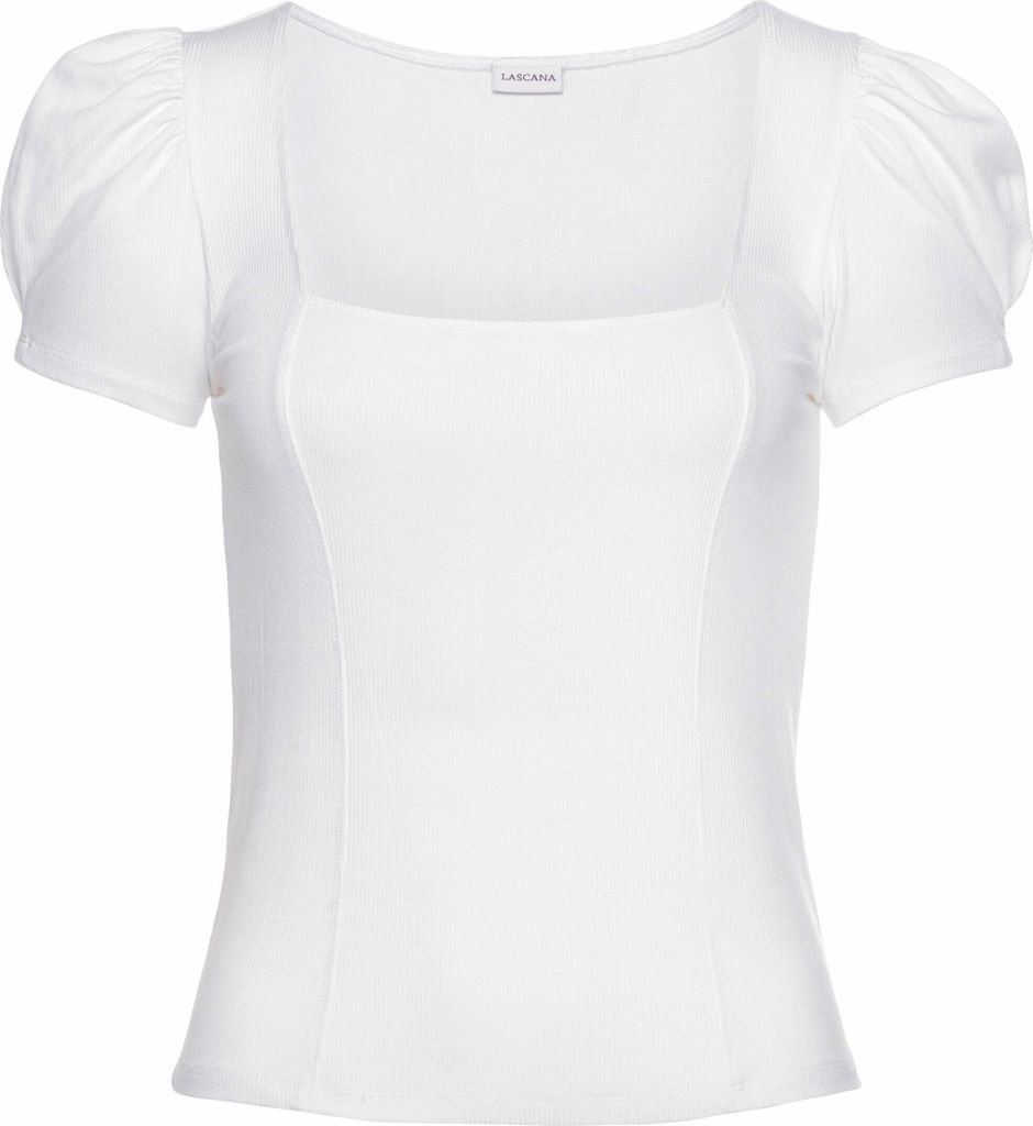 LASCANA Kurzarmshirt weiß Größe 40/42 Produktbild 
