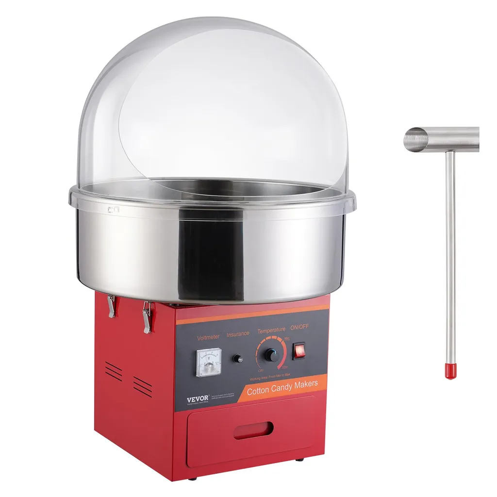 VEVOR Machine à Barbe à Papa Électrique 1000W Rouge pour Fêtes de Famille