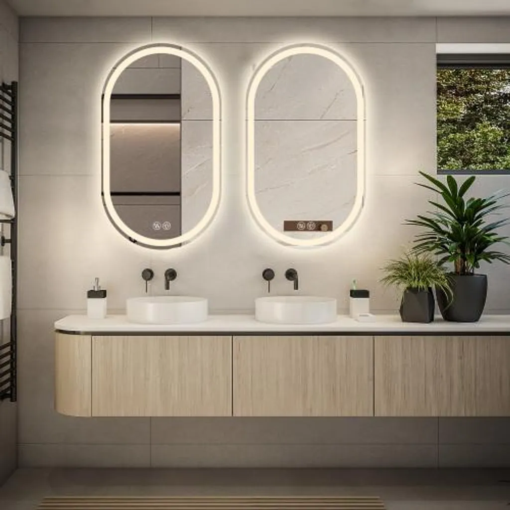 Miroir de salle de bain LED 60x100 cm ovale pour maquillage précis