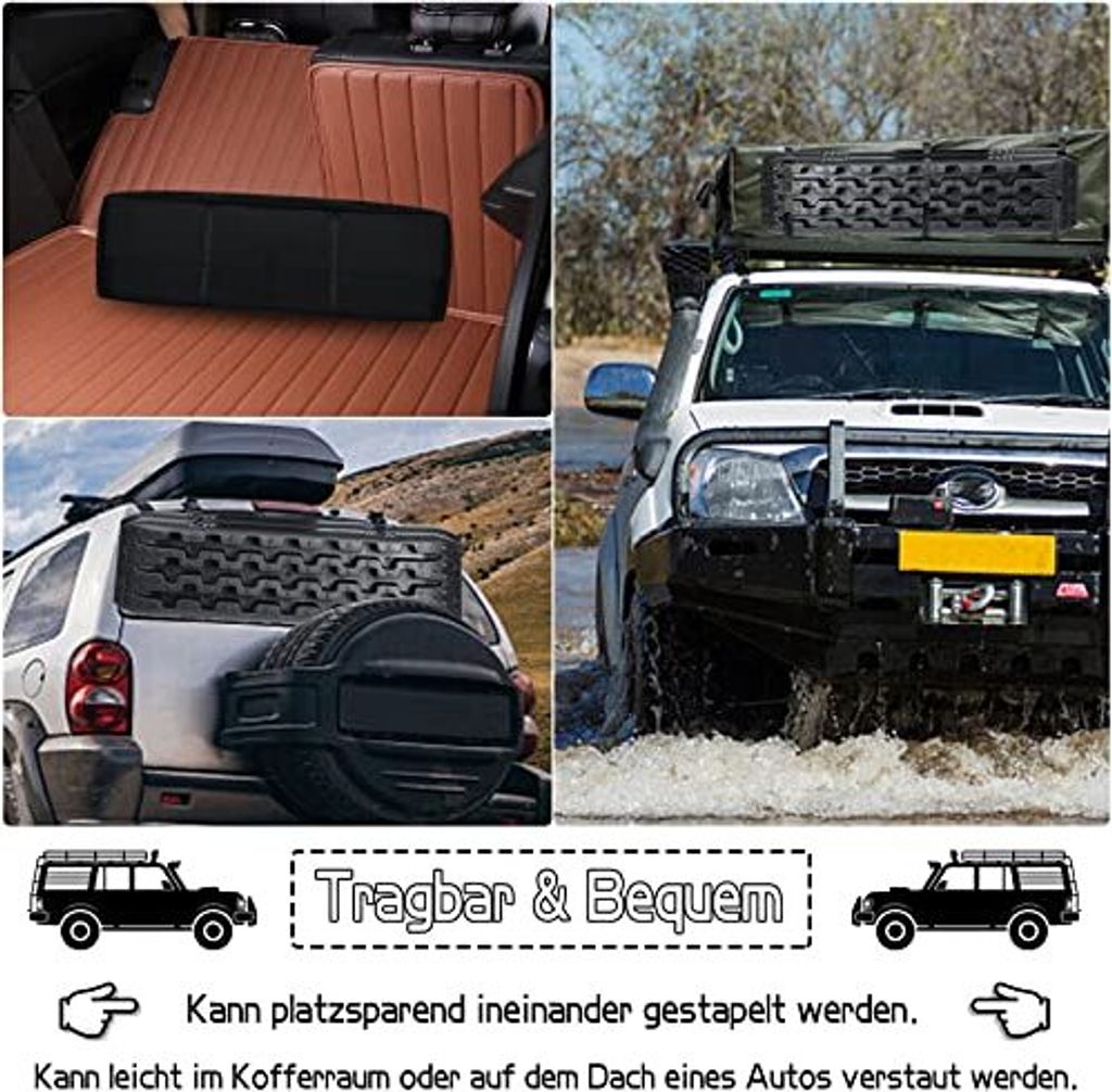 Casgee 2x Sandbleche Offroad - Traktionsmatten Bis 10t Für Geländefahrzeuge