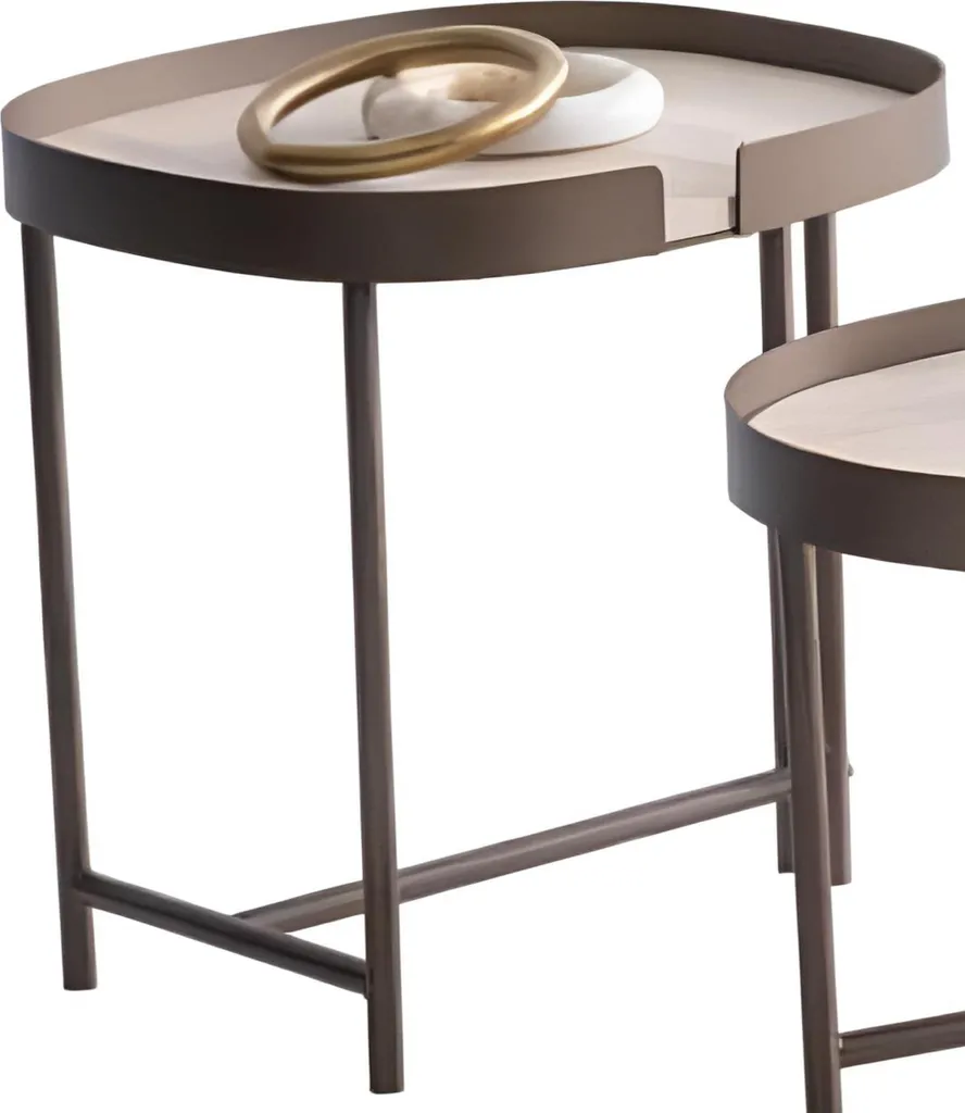 Bout de canapé en bois beige élégant pour salon contemporain Nova
