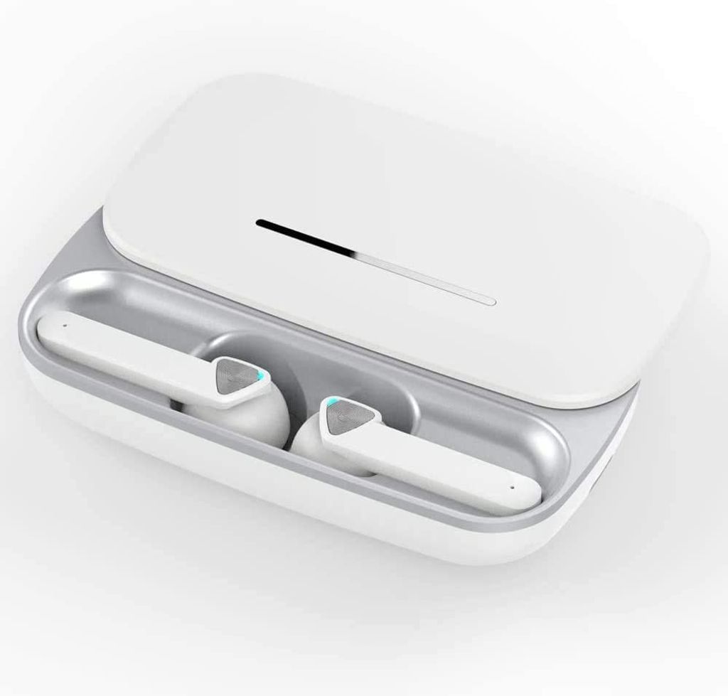 TINA Bluetooth 5.0 TWS Wireless-Kopfhörer mit Ladekoffer Kompatibel mit Android i-Phone für Sportreisen, IPX8 Waterproof Sports Earphones