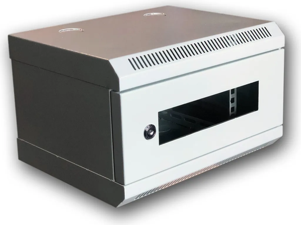 Rack mural 4U monobloc DATACOM 10'' gris Skl.dv. robuste et peu profond