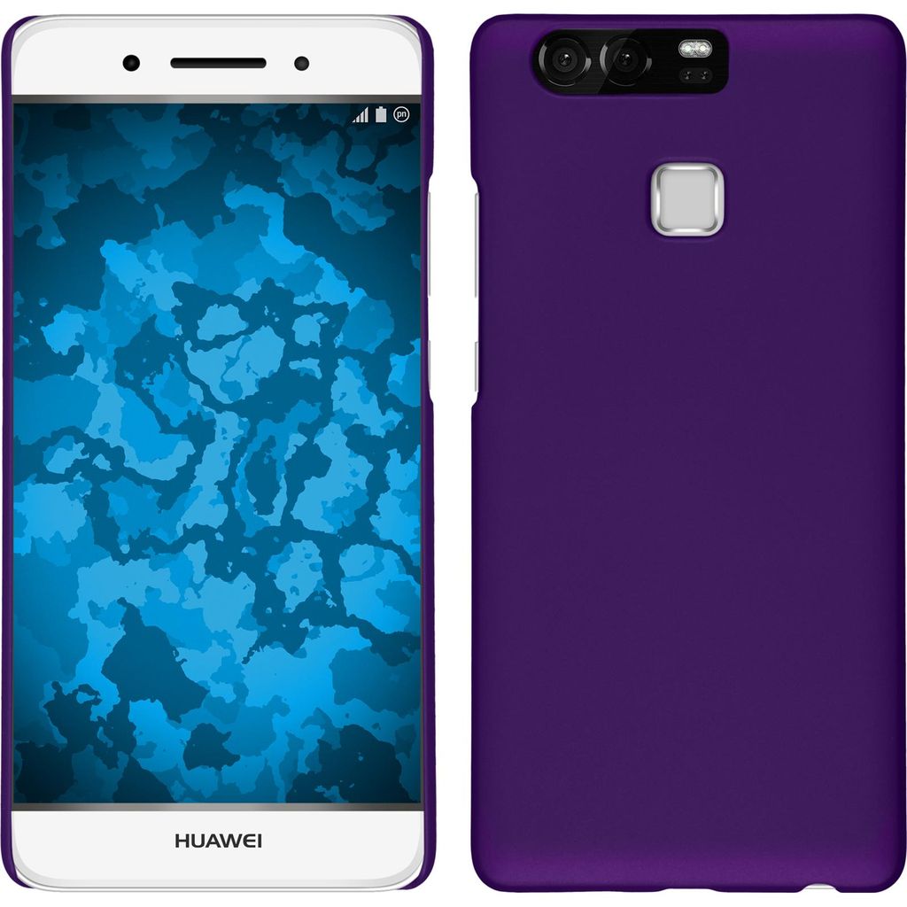 PhoneNatic Case kompatibel mit Huawei P9 - Hülle lila gummiert Hard-case Cover