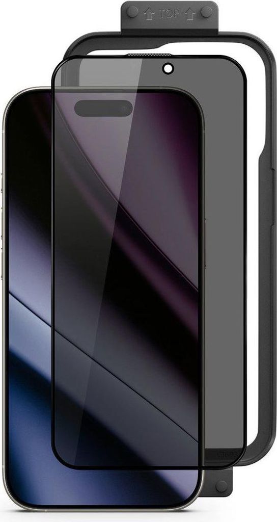 Epico Privacy 3D Schutzglas für iPhone 15/16 mit Einbaurahmen