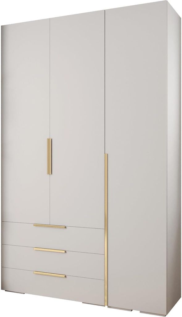 MEBLE KRYSPOL Inova 1 Möbelset Garderobe, 236,7x150x47cm - Weiß, Gold