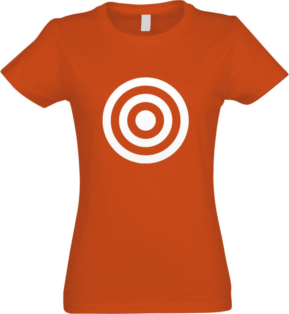 Kiwistar - T-Shirt tailliert - Damen - orange - Bullseye Zielscheibe RAF - mit Motiv Bedruckt - Funshirt Design - Sport - Freizeit - Damen - S