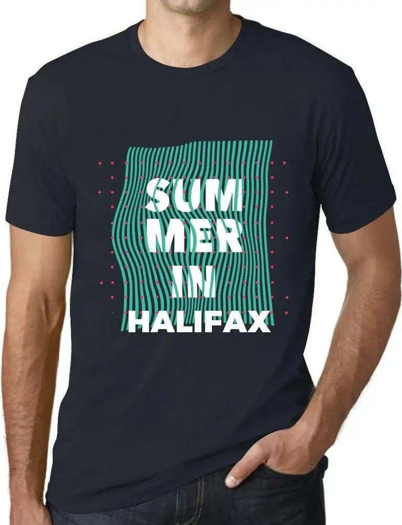 Herren Grafik T-Shirt Sommer in Halifax – Summer In Halifax – Öko-Verantwortlich Vintage Jahrgang Kurzarm Lustige Druck Geburtstag Geschenk Mann
