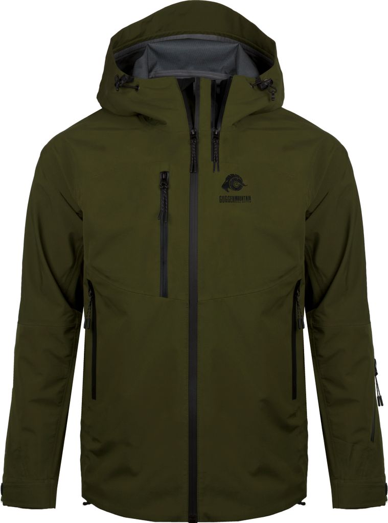 GUGGEN MOUNTAIN Herren Allwetter Shelljacke Ultra Shell Jacke H07 Sport Wasserdicht Hardshell Sportjacke Regenjacke Outdoor Atmungsaktive, Olivgrue...