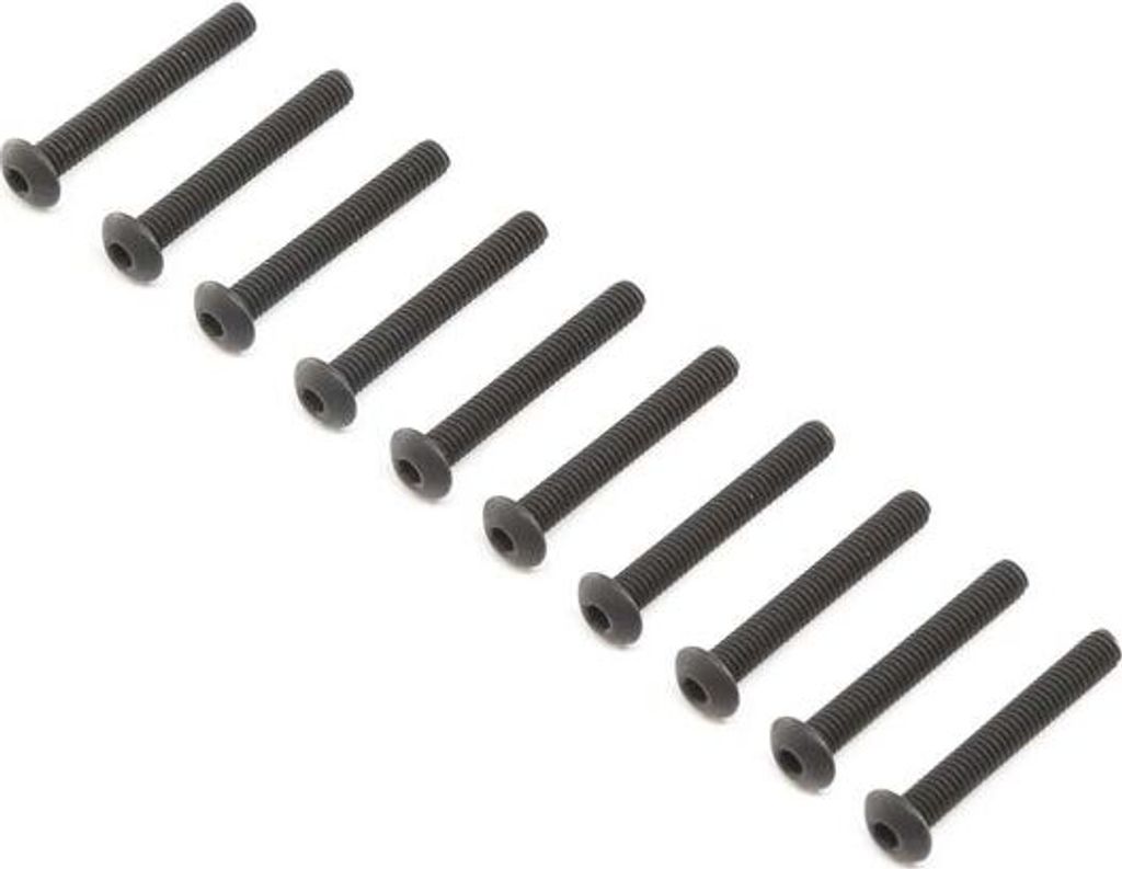 Losi Button Head Screws, Stl, BO, M4 x 30mm (10)