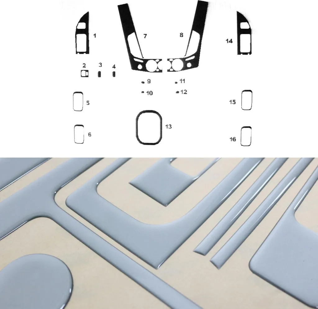 Decorazione interna dell'abitacolo per Mitsubishi L200 2007-2014 in alluminio 16 pezzi