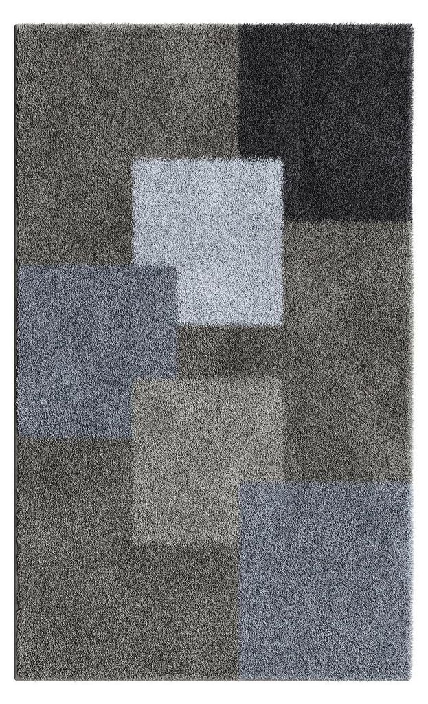 Badematte - 60 x 100 cm - Taupe - Anthrazit - Grau - Polyacryl - Karos
