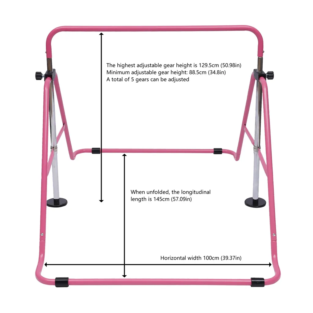 Barre de traction rose pour enfant réglable pour sport à domicile