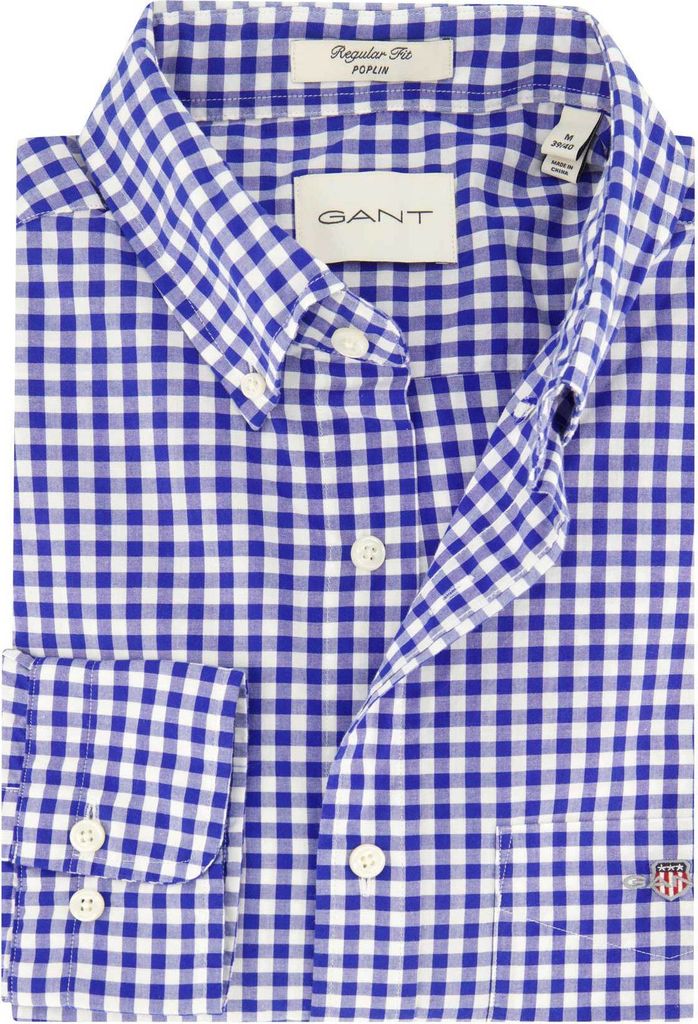 Gant lässiges kariertes Hemd normale Passform blau Produktbild 
