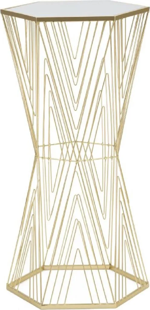Meuble d'Appoint Or Mauro Ferretti Lignes 40x35x80 cm Design Géométrique