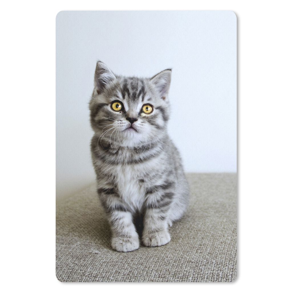 MuchoWow Mauspad Mousepad Kätzchen - Augen - Gelb - Mädchen - Kinder - Jungen - Kinder 18x27 cm - Mousepads - Maus Mat - Pad - Mausunterlage