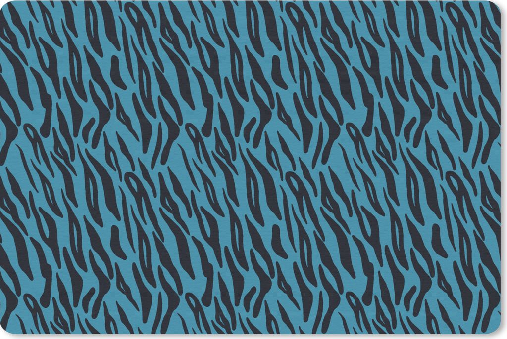 MuchoWow Schreibtischunterlage Tiger - Blau - Schwarz - Design - Tiere 60x40 cm - XXL Mauspad - Großes Mauspad