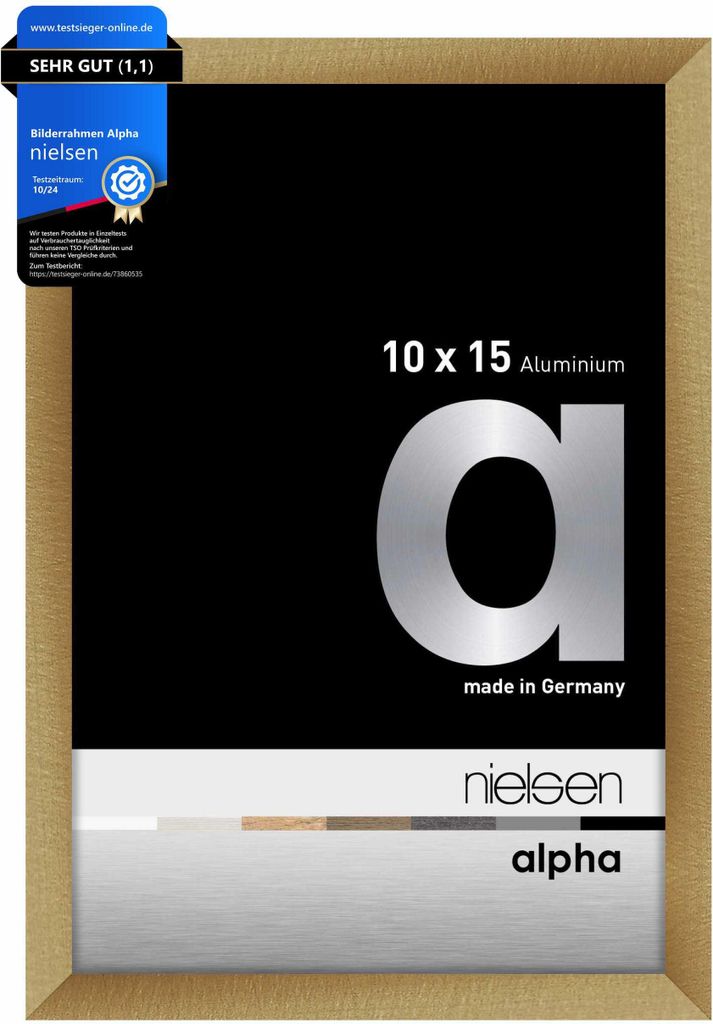 nielsen Aluminium Bilderrahmen Alpha, 10x15 cm, Brushed Amber