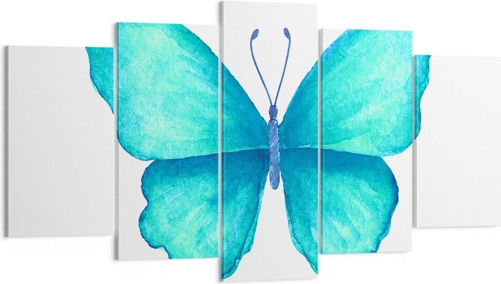 Bild auf Leinwand - Leinwandbild - Schmetterlinge Fliegen Kindheit Sommer - 160x85cm - Wand Bild - Wanddeko - Leinwanddruck - Bilder - Kunstdruck -...